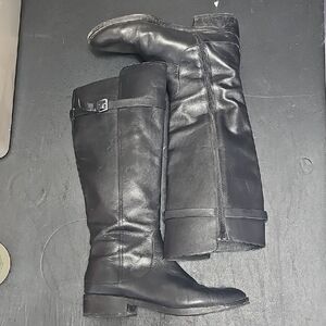 Ann Taylor Black Leather Knee-High Boots